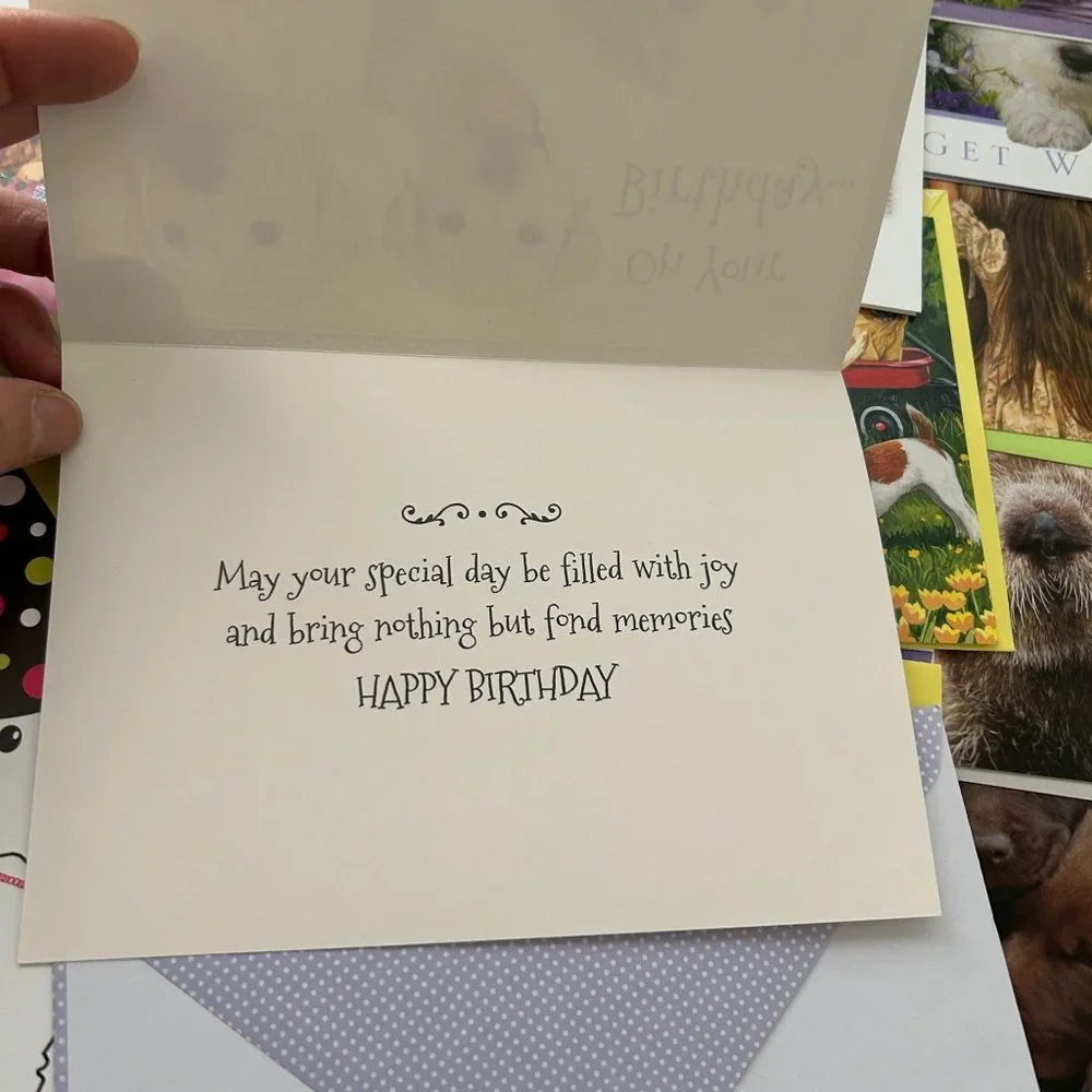 Mixed Lot of 35 Greeting Cards w/ Envelope Dogs Puppies Cats Kittens and Birds